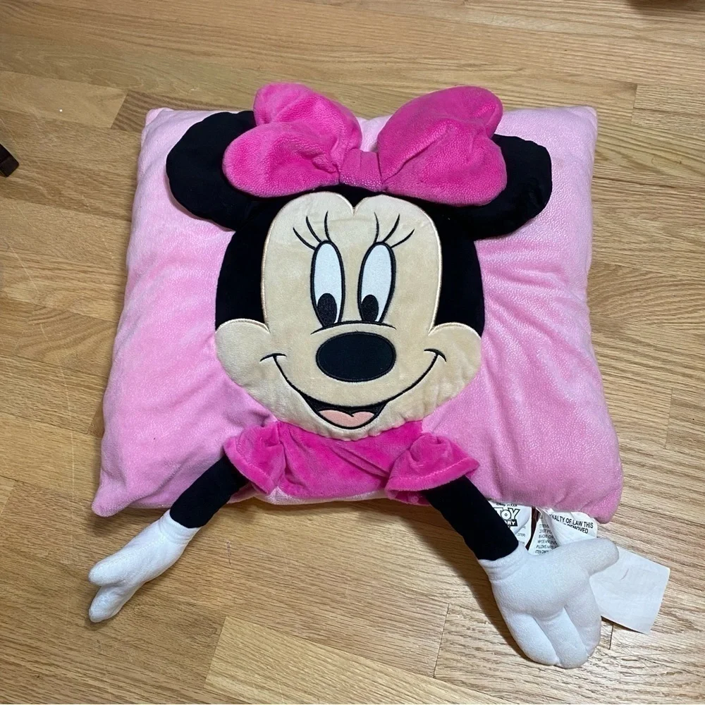 Disney Minnie Mouse 3D Plush Pillow Arms Pink Kids Girls